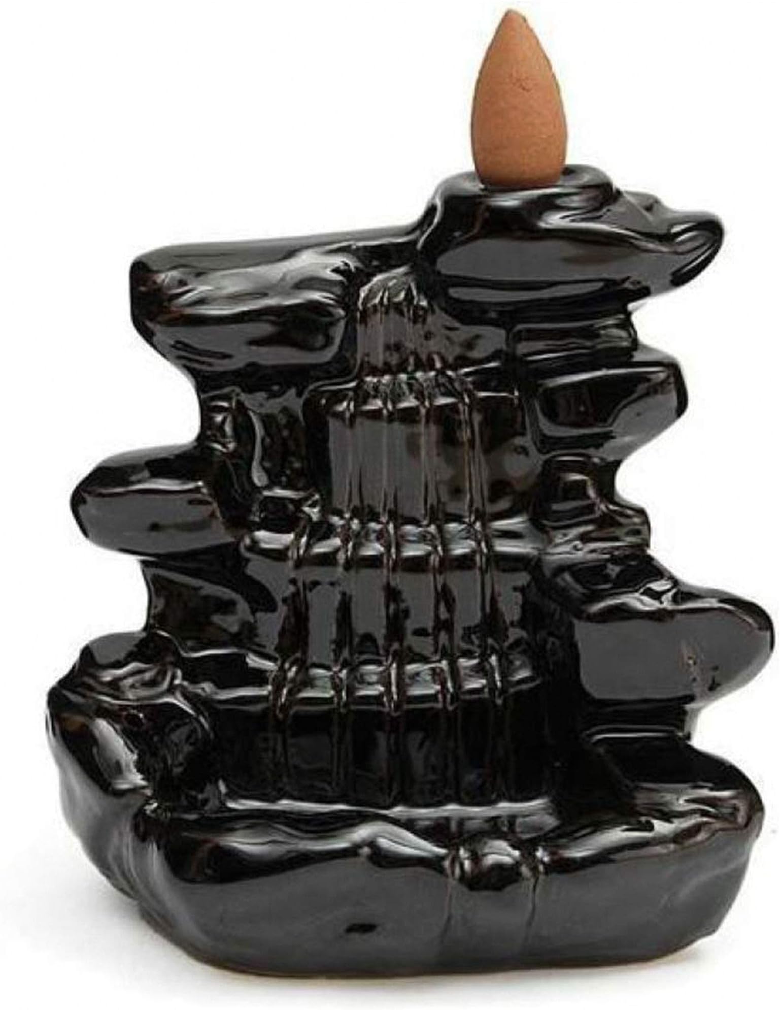 Kunti Craft Meditating Lord Shiva Smoke Fountain Smoke Backflow Burner with 10 Backflow Incense Cones