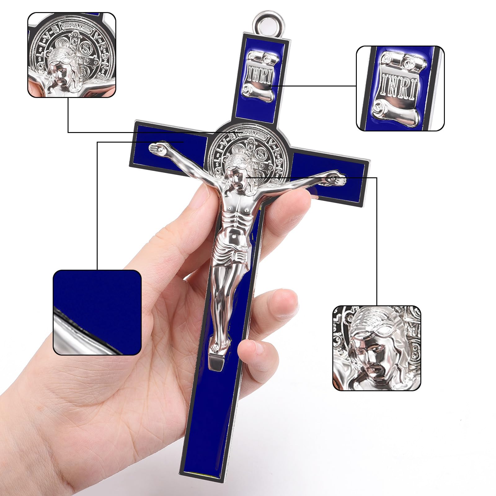 Amazon.co.jp: 7インチ メタル エナメル 十字架 ウォールクロス 大きな