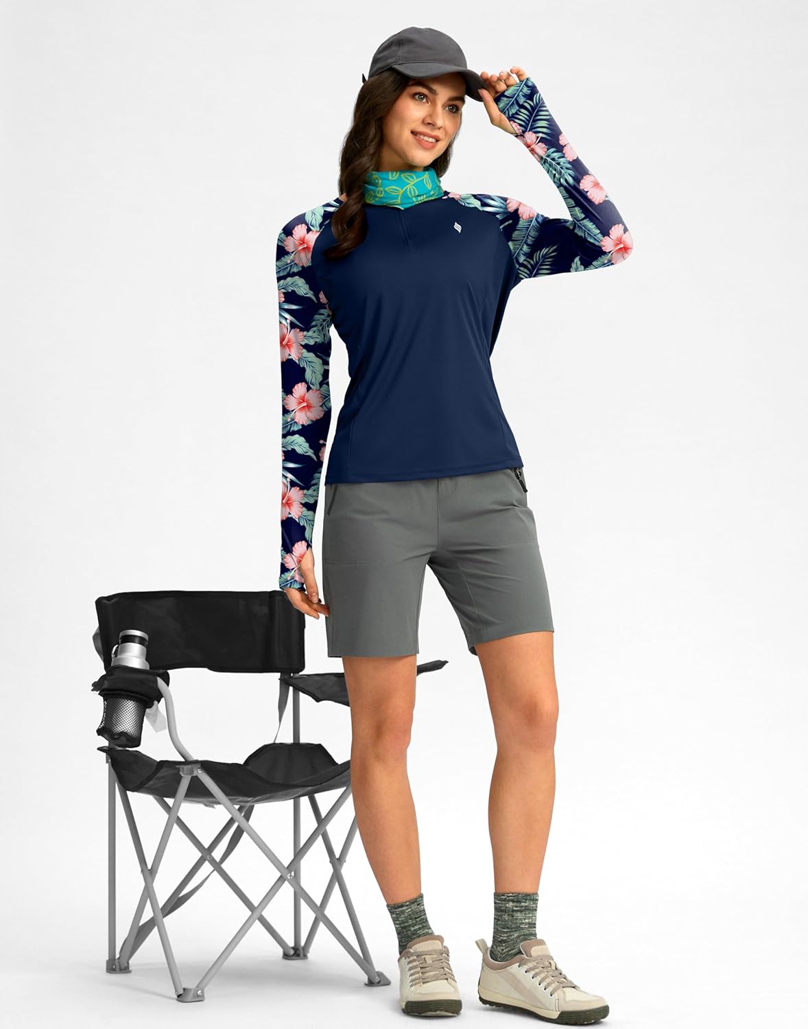 SANTINY Women's Rash Guard UPF50+ SPF Long Sleeve Swimsuits Top UV Sun Protection Swim Shirts for Woman with Zip - Image 6