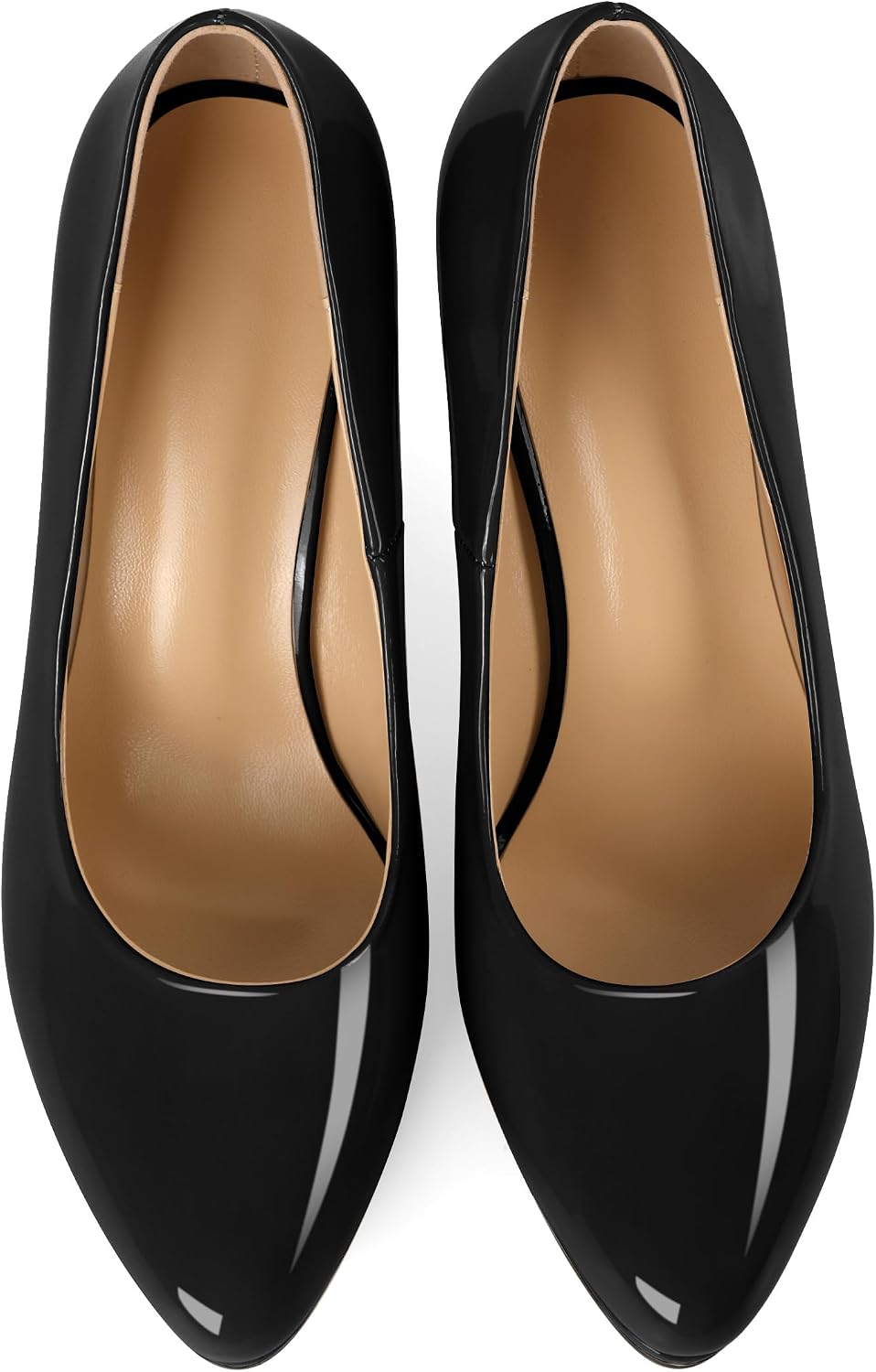 Mettesally Women's Platform Pumps 3.5 Inches Stiletto Pointed Toe High Heels Leather Dress Shoes for Women Comfortable Slip on Pumps Dressy for Daily Office Party Wedding US Size 6-11
