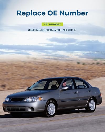 Miniatura 4 de LUJUNTEC Manija de puerta exterior, manija de puerta delantera, lado izquierdo, repuesto para Nissan 2000-2006 para Sentra, 1 manija negra con