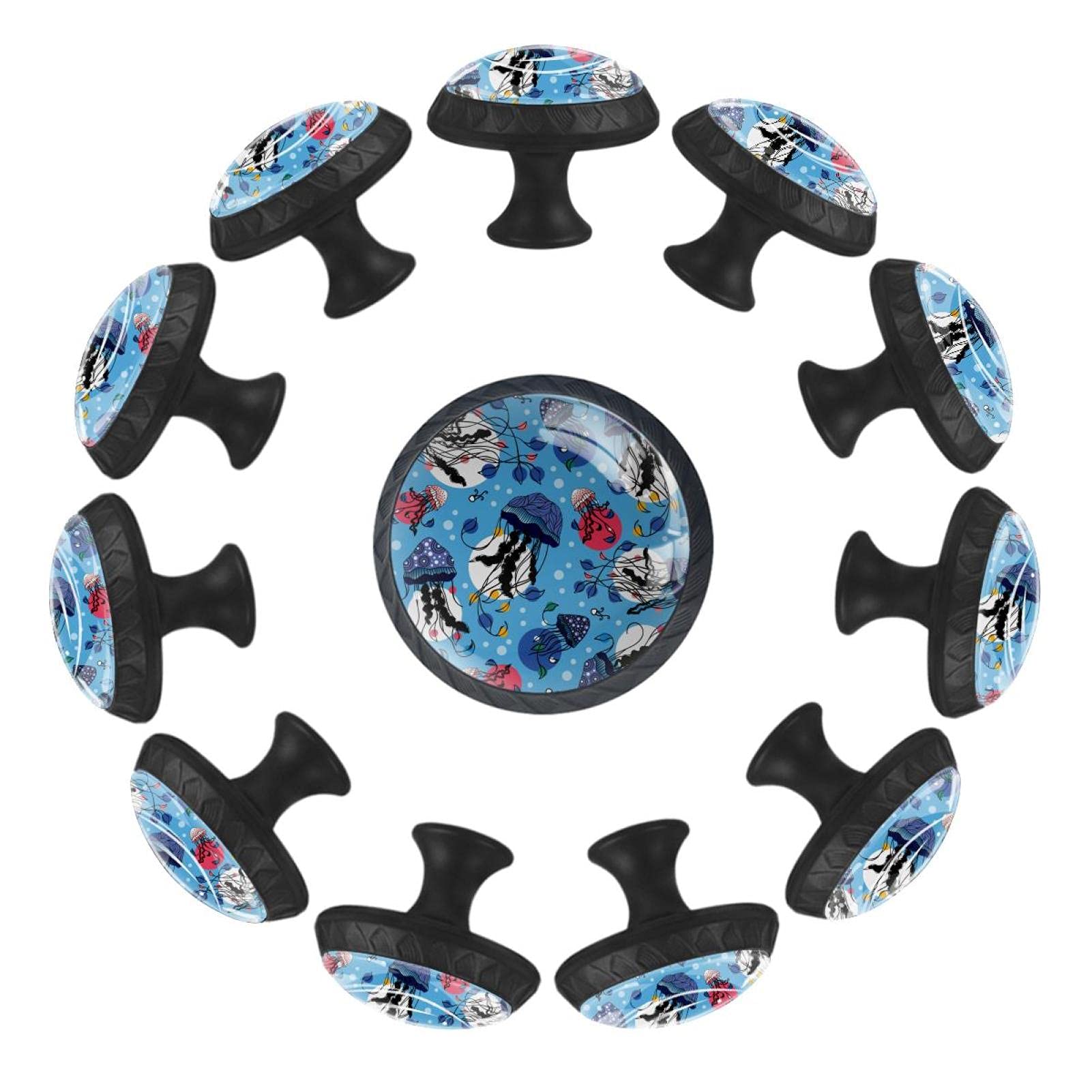 Boutons de tiroir de 35 mm avec motif méduse pour commode et meuble