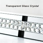 Chende Crystal Mirror for Wall Decor Living Room, 36" X 24" Decorative Mirror with Crystal and Glass Pieces for Dining Room, Rectangle Mirror Hang Horizontally or Vertically