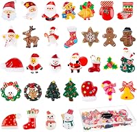 MELLIEX 32 Darabos Mini Karácsonyi Dekoráció Szett, Gyanta Mikulás Figurák, Adventi Naptár és Ajándék Díszítéshez 1