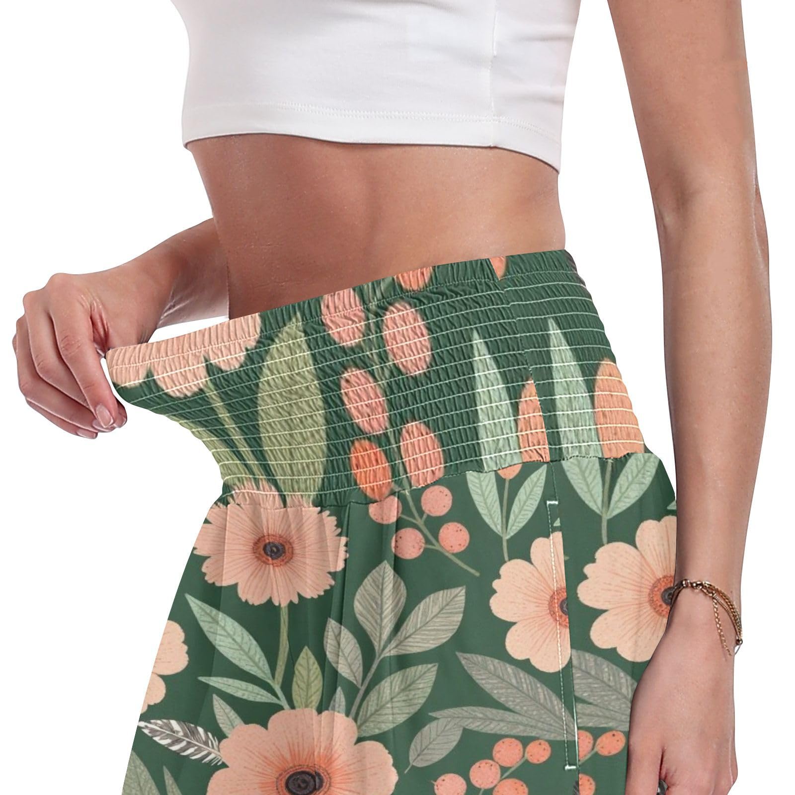 FRODOTGV Pantaloni da yoga da donna, motivo floreale, per rilassarsi a casa