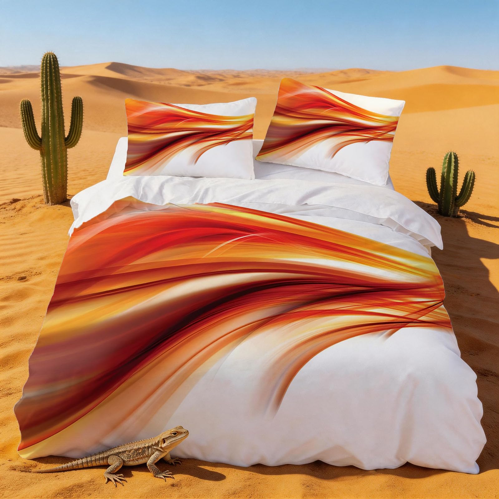 Housse de couette 240x260 en microfibre douce infroissable motif vagues