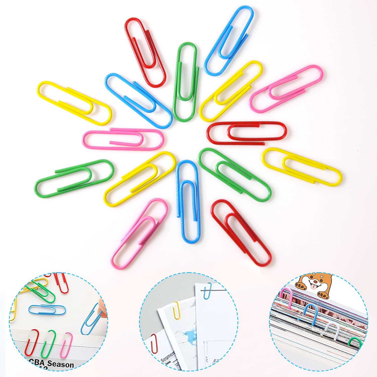200 Clips De Papel De Metal De Colores, 28 Mm, Clips De Papel