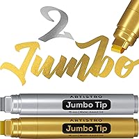 Vista 7 de Artistro 2 marcadores de pintura acrílica negros - 3mm marcadores de punta media - Perfectos para manualidades, proyectos de arte y más