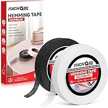 FIXCHORD Saumband, 2PCS Saumband zum Aufbügeln, Bügelband zum Aufbügeln, Bügelband zum Kürzen für Vorhänge, Bügelkleber für Textilien, Gardinen kürzen ohne Nähen, Schwarz und Weiß 30m*20mm