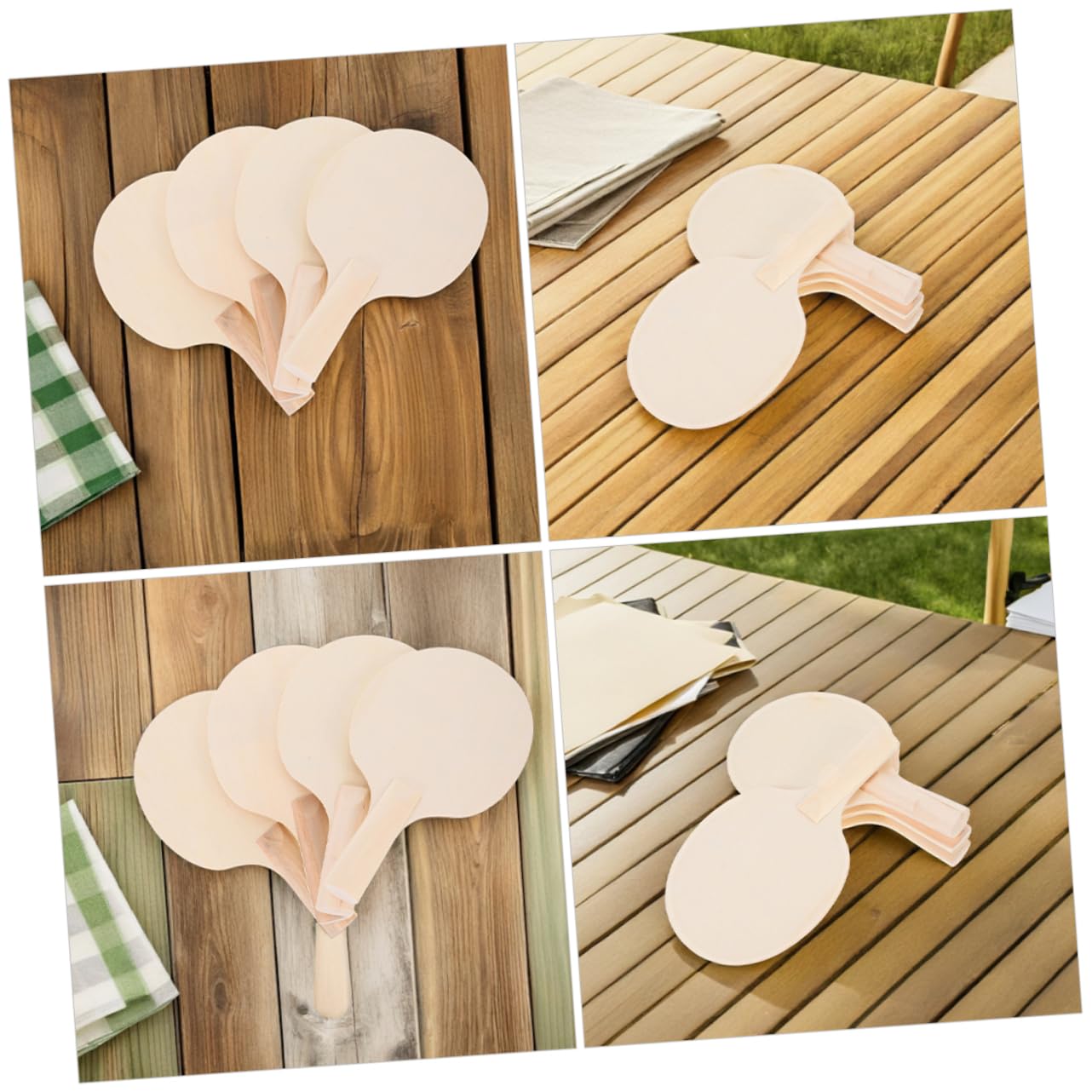 Lurrose 4 Paires de Tennis de Table Non Peintes pour DIY Blanks à Personnaliser pour de Joueurs