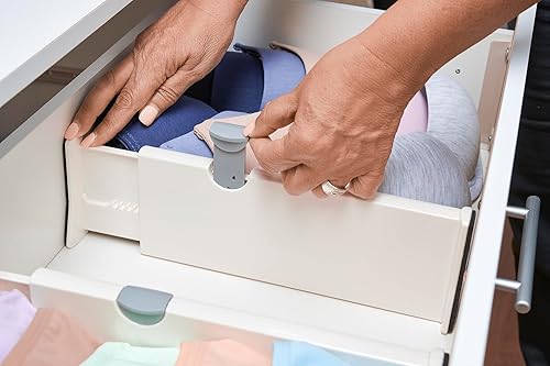 Miniatura 9 de Organizador de cajones ajustable, organizador de aparador expandible para dormitorio, guardería, divisor de cajones de cocina (14.9-21 pulgadas de