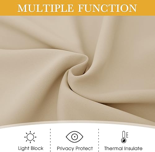 Miniatura 147 de RYB HOME Juego de 2 paneles de cortinas opacas grises de 63 pulgadas de largo, cortinas sólidas resistentes para oscurecer la habitación