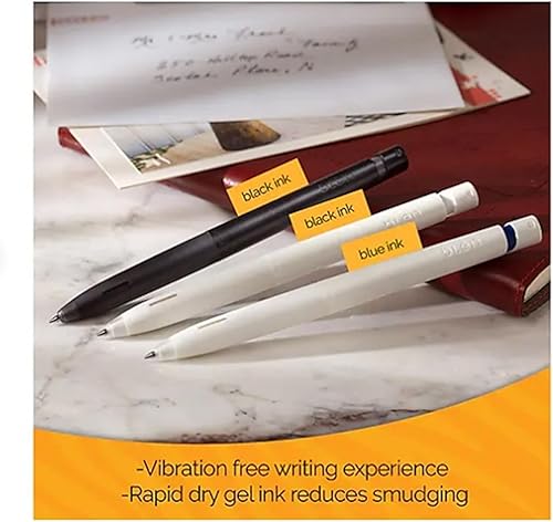 Miniatura 3 de Zebra Pen bLen - Bolígrafo de gel retráctil, barril blanco, punta media, 0.028 in, tinta negra, (41402), 2 unidades (paquete de 1)