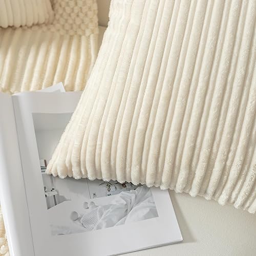 Miniatura 2 de Kevin Textile - Juego de 2 fundas de almohada de pana de terciopelo a rayas