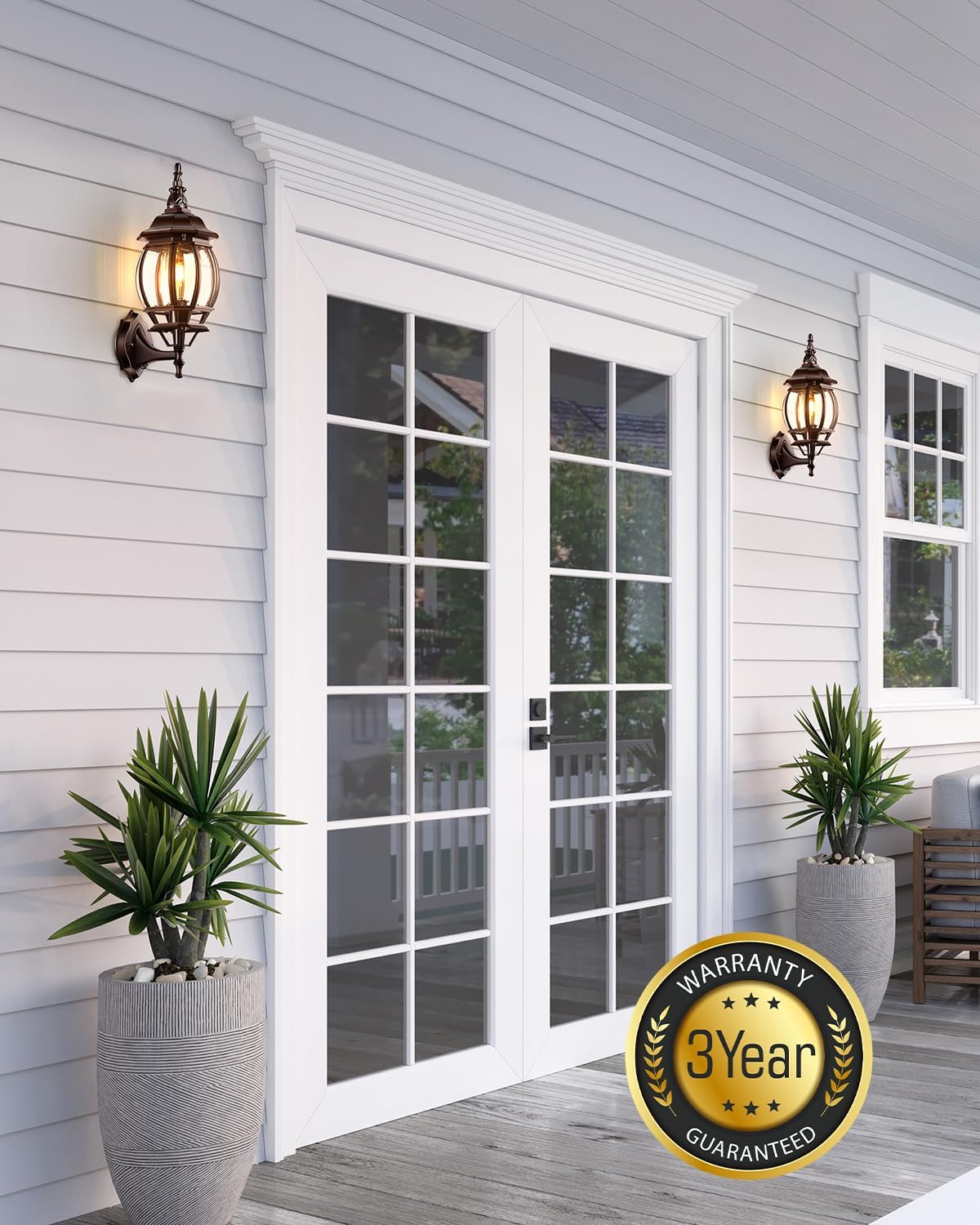 VIANIS 2-Pack Oil Rubbed Bronze Dawn to Dusk Outdoor Light, Outside Lighting Fixtures for House, 100% Aluminium Exterior Porch Lights Wall Mount, Modern Garage Sconce Lights Outdoor Wall Lantern Lamps
