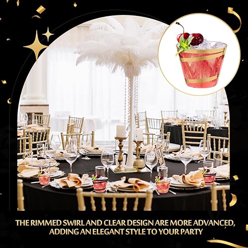 Vista 51 de Gejoy Vasos de plástico con borde de 9 onzas, vasos desechables para beber vino, vasos transparentes y elegantes de Halloween para suministros