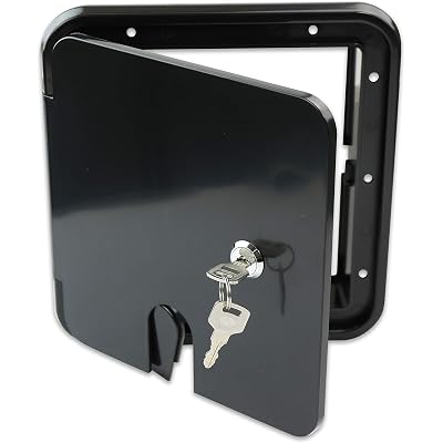 RV Camper Trailer Motorhome Power Cord Hatch Electrical Access Door (Black-1803SB)
