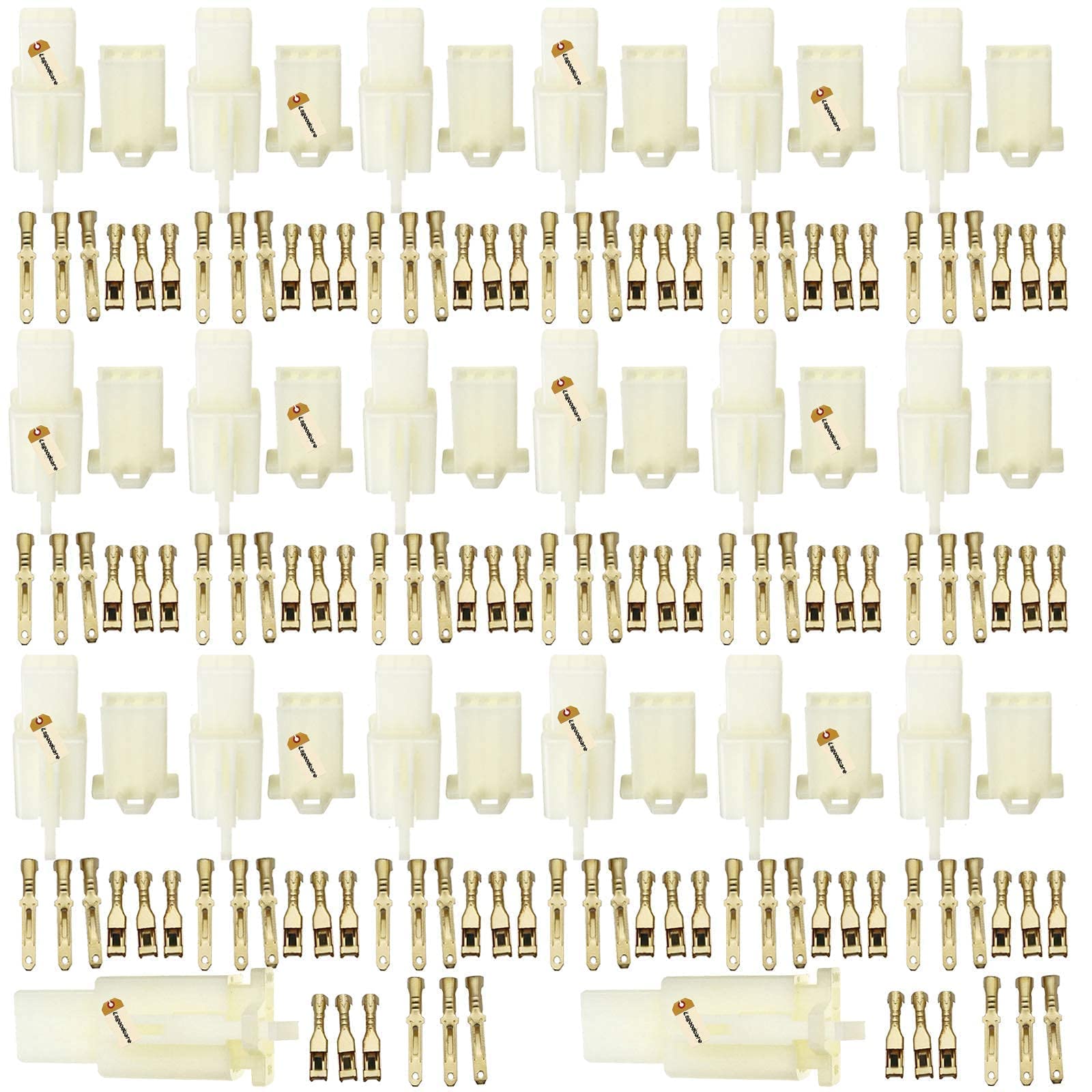 Lsgoodcare 20Ses 2.8MM 3Pin Way Automotive Electrical Wire Connector Male Female Cable Terminal Plug Kits for Motorcycle Bike Car