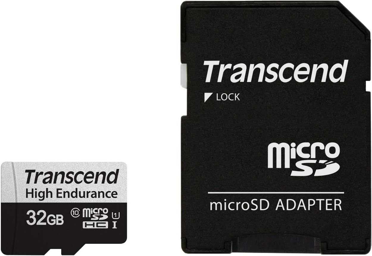 Transcend 32GB 350V(uSD Card), Micro SD, Memory Card, U1, Full HD, Up to 100MB/s, for Camera and Drones - TS32GUSD350V