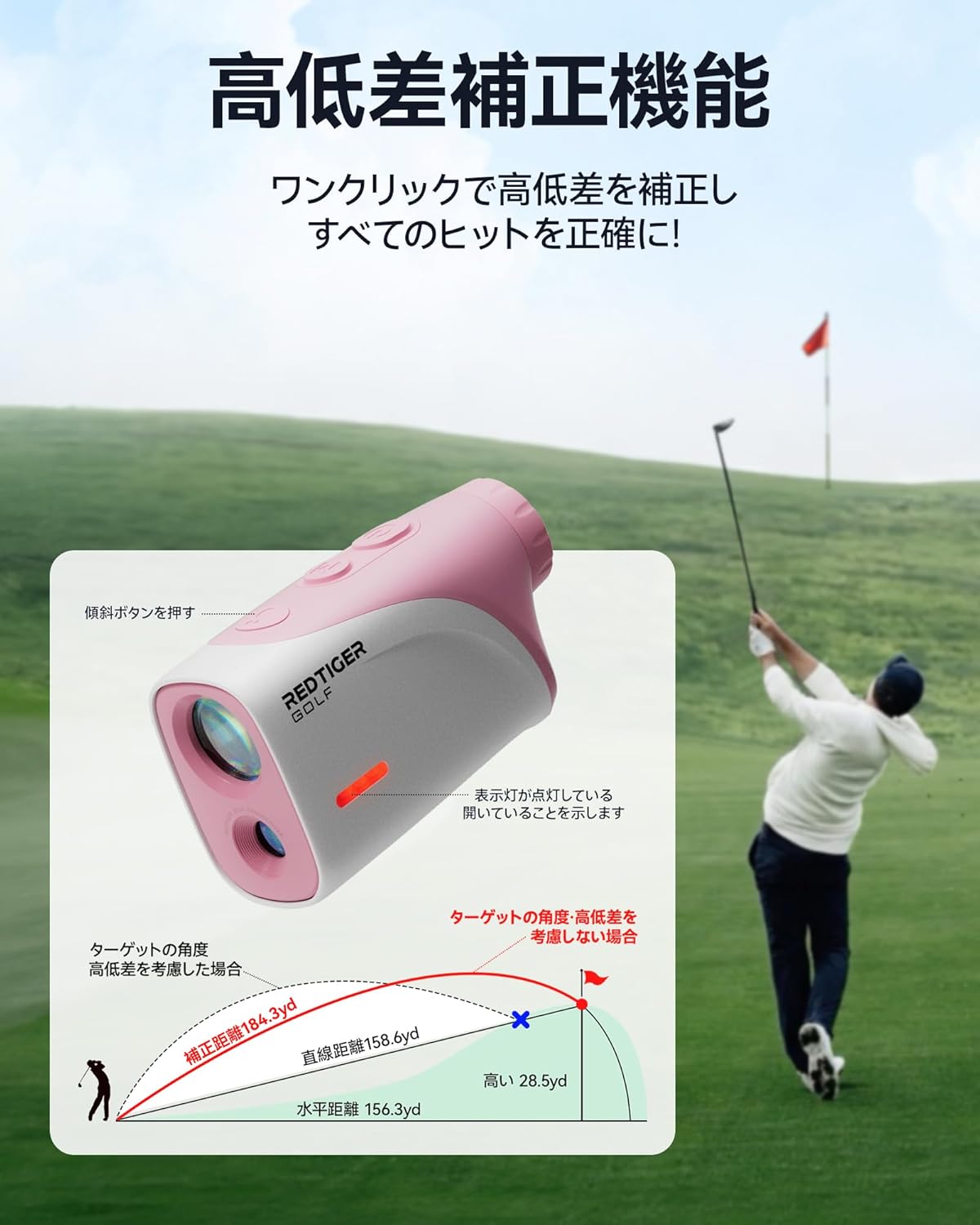 REDTIGER Mini ゴルフ 距離計 超軽量 133g 倍率7倍 防水性IP65