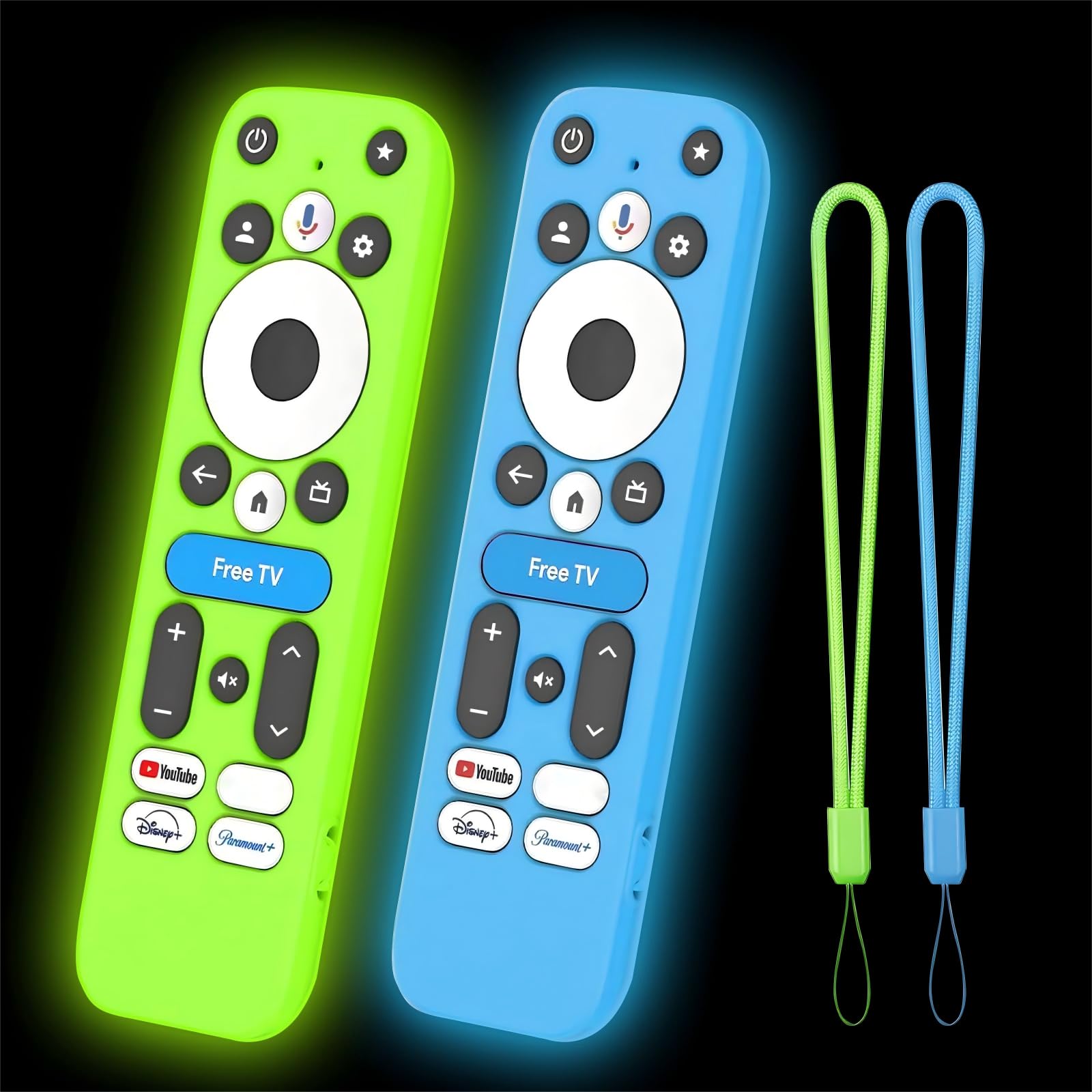2Pack Climberer 4k Pro Remote Case Cover - Compatible with Free TV Button Onn 4K Plus/Pro Remote | Glow in The Dark