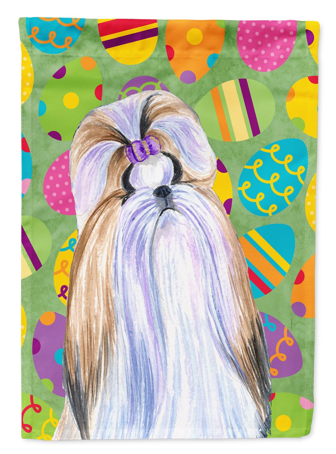 Drapeau de jardin Shih Tzu petit format déco extérieure multicolore