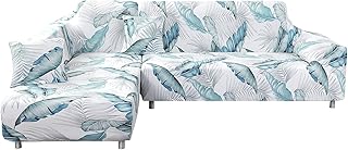 laamei - Pokrowiec na sofę z meridianem, elastyczny, odporny na plamy z nadrukiem, modułowy, kątowy, w kształcie litery L, z poliestru