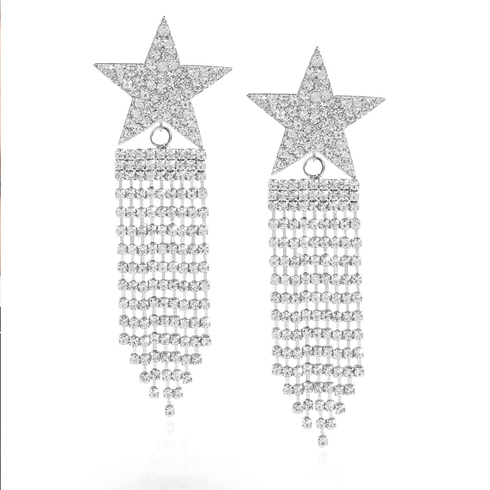 Boucles d'oreilles en diamant géométriques au design raffiné de banquet pour femme
