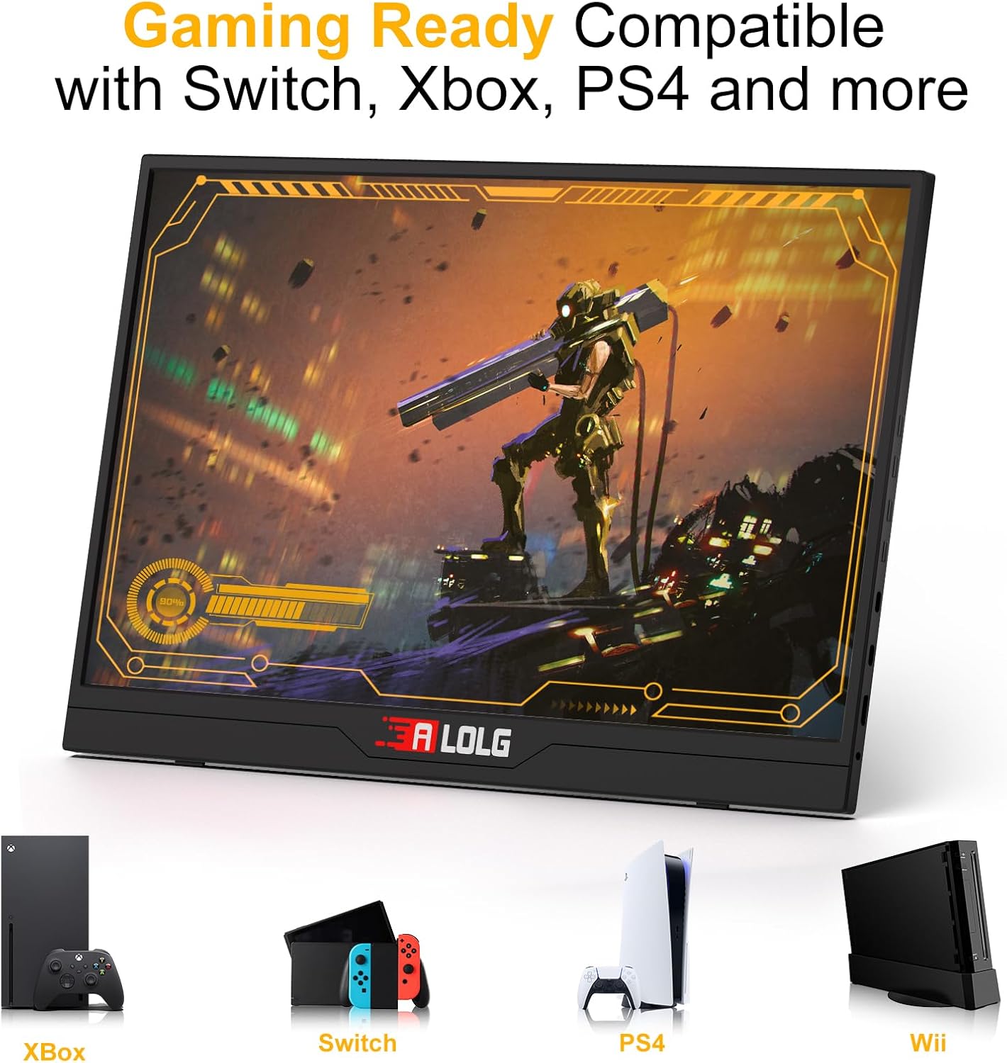 144Hz 16" Portable Monitor,1920×1200 FHD IPS Plug&Play Second External Monitor with USB-C Mini HDMI Port,Second Screen Compatible with PC Phone Mac Xbox PS4/5-Z8