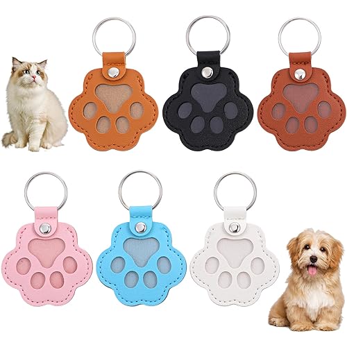6 Pcs Pet Hair Storage Keychain, Dog Cat Hair Keychain and Hairs Keepsake Portable Cute Paw Shaped Fur Keepsake Key Chain for Backpacks, Pet Lovers Commemorative Gifts