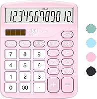 Vista 10 de Calculadora, Calculadoras de Escritorio de Función Estándar Deli con Pantalla LCD Grande de 12 Dígitos y Botón Sensible, Calculadora de Oficina