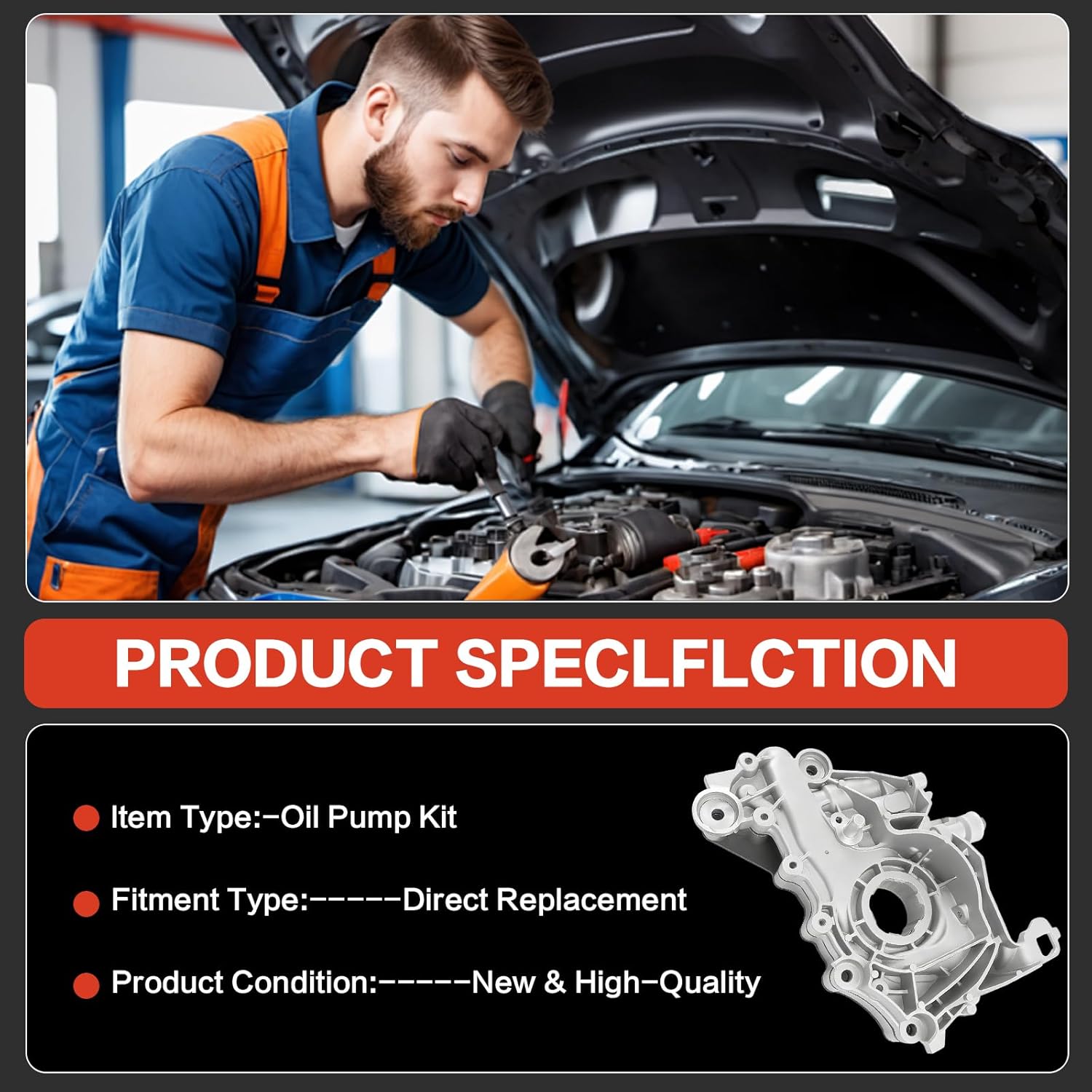 3.5L Engine Oil Pump for Melling M490 Fits Ford F150 F-150 2017-2024 Transit 150 250 350 & Police Interceptor Utility Expedition/Navigator 3.5L 2020-2024, Explorer 3.3L 2020-2023 | HL3Z-6600-B