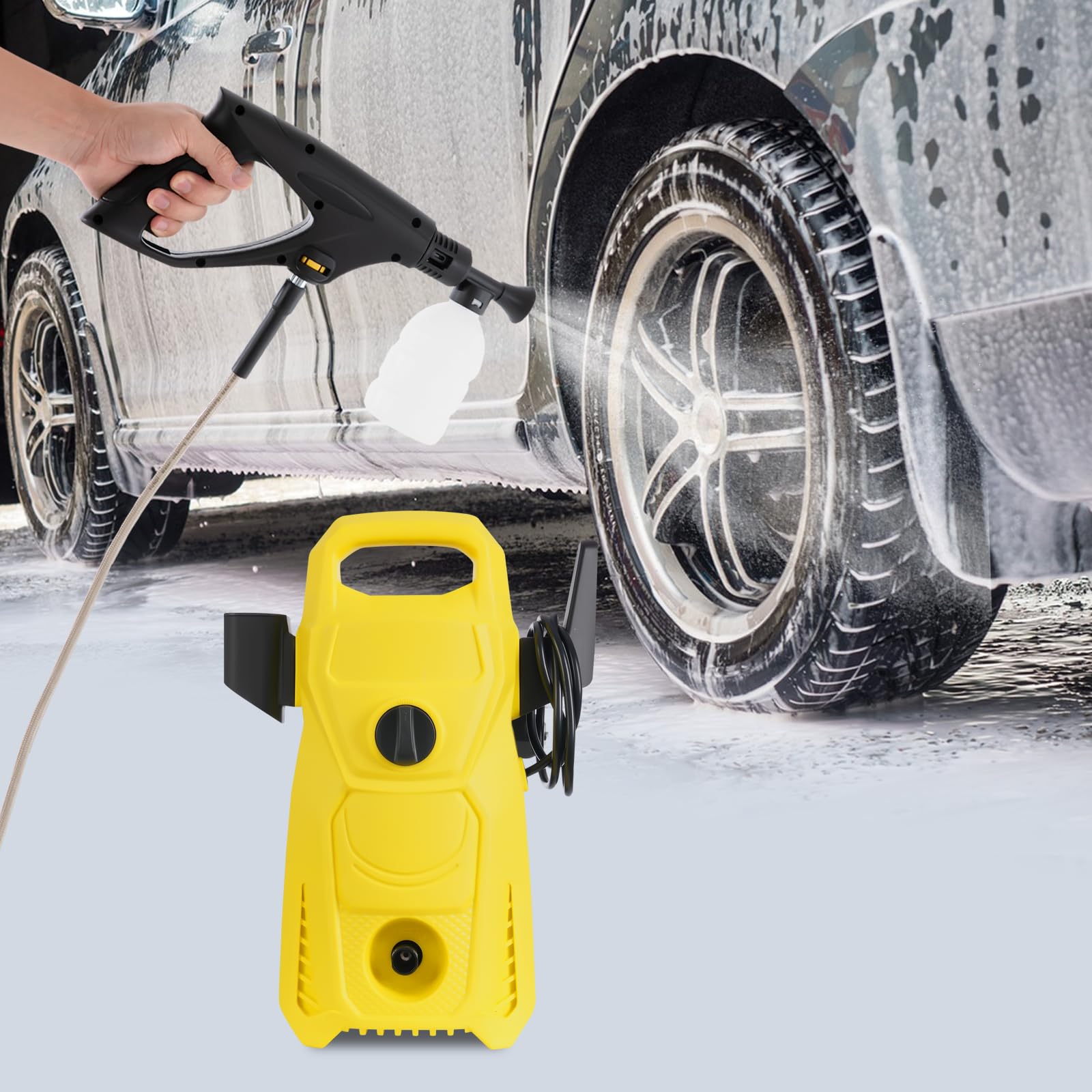 Limpiador de alta presión eléctrico portátil, 3000 W, con manguera de alta presión, 10 m, 2800 PRM, limpiador de juntas para limpieza de coches, suelos, barandillas, plazas, casas, túneles de lavado