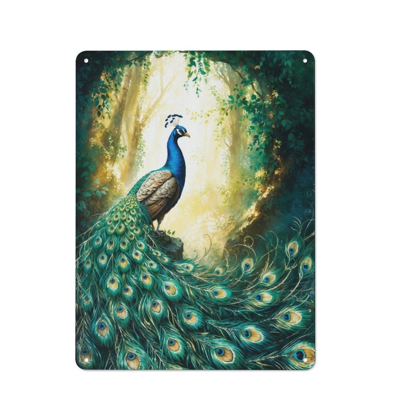Junmoney Peacock In The Forest Retro Metal Sign 40X30cm Featuring For Bar Or Restaurant, For Bar Decor Enthusiasts