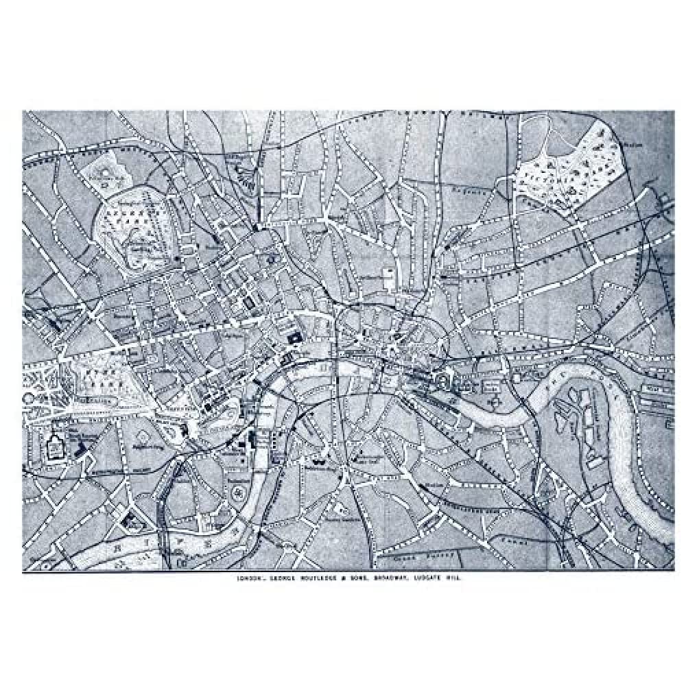 Wee Blue Coo London City England Navy Map Unframed Wall Art Print Poster Home Decor Premium