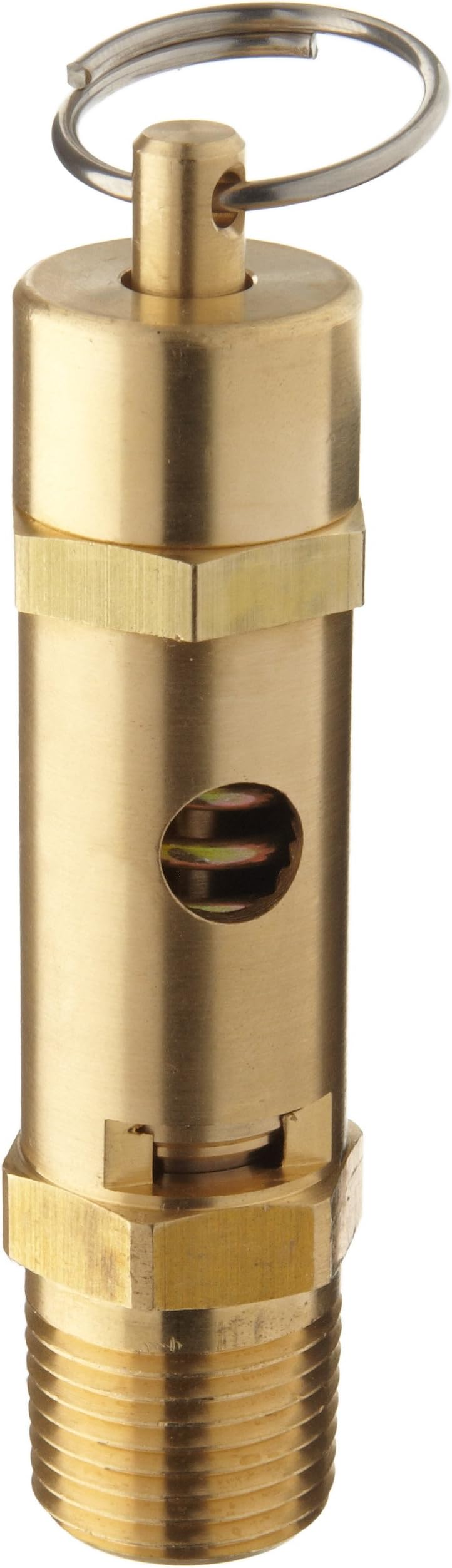 Kingston 118CSS Series Brass ASME-Code High Capacity Safety Valve, 140 psi Set Pressure, 1/2" NPT Male