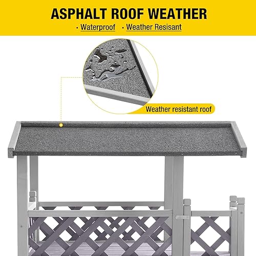 Miniatura 16 de Aivituvin Casa para perros Feral Cat House al aire libre e interior, casas para mascotas con escaleras, 2 pisos