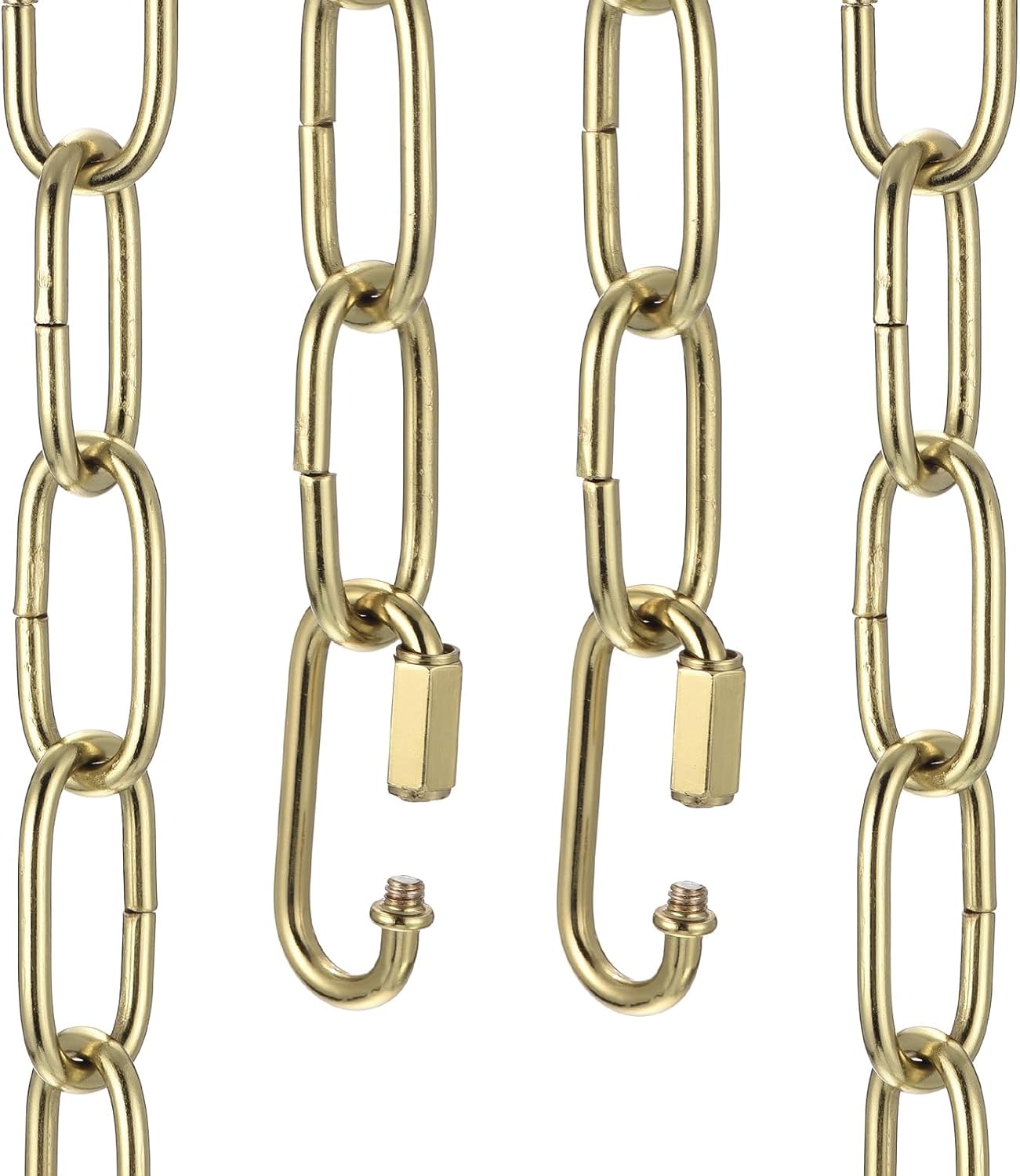 uxcell 1ft Lighting Hanging Chain, 4mm/0.16" Looping Metal Pendant Chandelier Chain Extension with 2 Quick Link Lock for Hanging Plant Pendant Chandelier Light Fixture, Light Copper