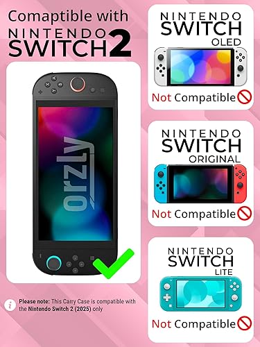 Miniatura 2 de Orzly Case Compatible with Nintendo Switch 2 Protective Travel Carry Case with Screen Padding, Game Card & microSD Slots, Zipped & Open Pockets for