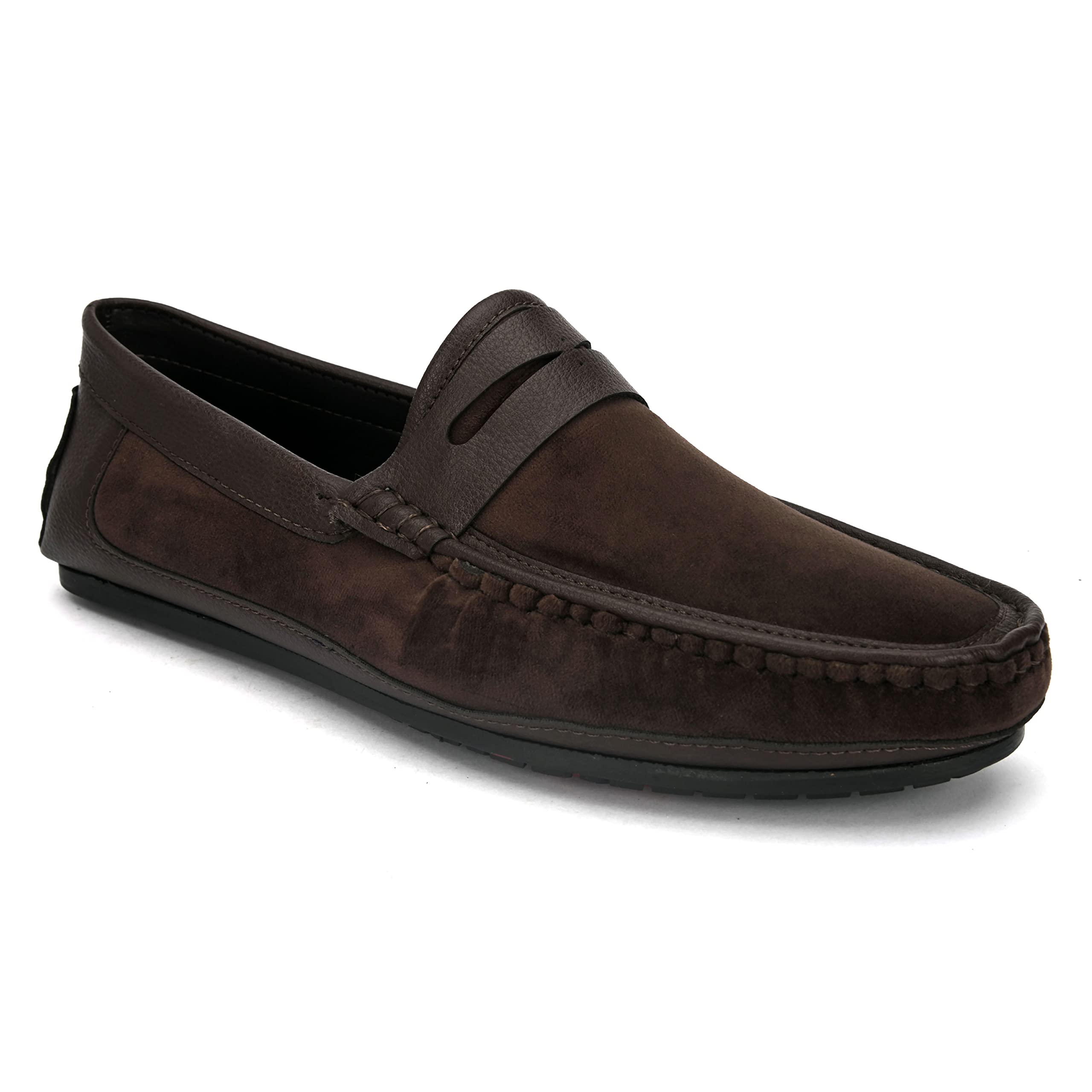 San Frissco Mens Loafers Handcrafted Slip-On Shoes Leather Driving Suede Moccasin Soft Cushioned Footbed with TPR Sole Lightweight, Comfortable, Flexible for Party and Office 9 (Brown) (B0D9DNPS65) Amazon Price History, Amazon Price Tracker
