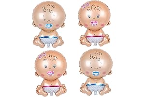 4PCS Gender Reveal Baby Foil Balloons for Any Party