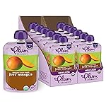 Plum Organics Just Mangos, 4+ Months - Organic Baby Food Pouches, 3.5 oz Pouch (Pack of 12)