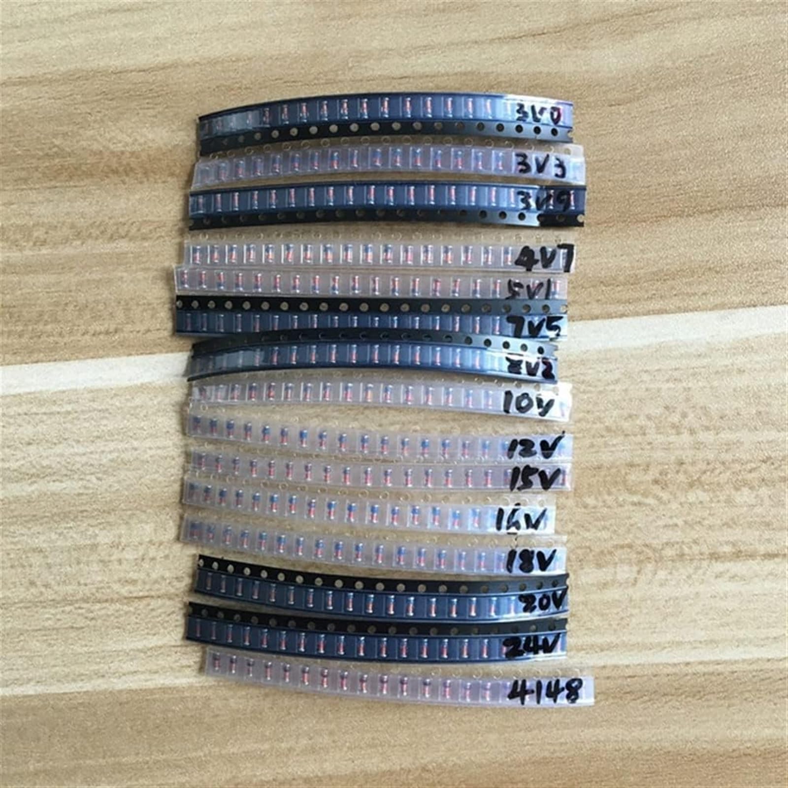 KOKYLEZN 160pcs DIY Diodes Parts 2V-30V 1/2W axia-l Leads Voltage Regulator Schottky Diodes Zener Diode