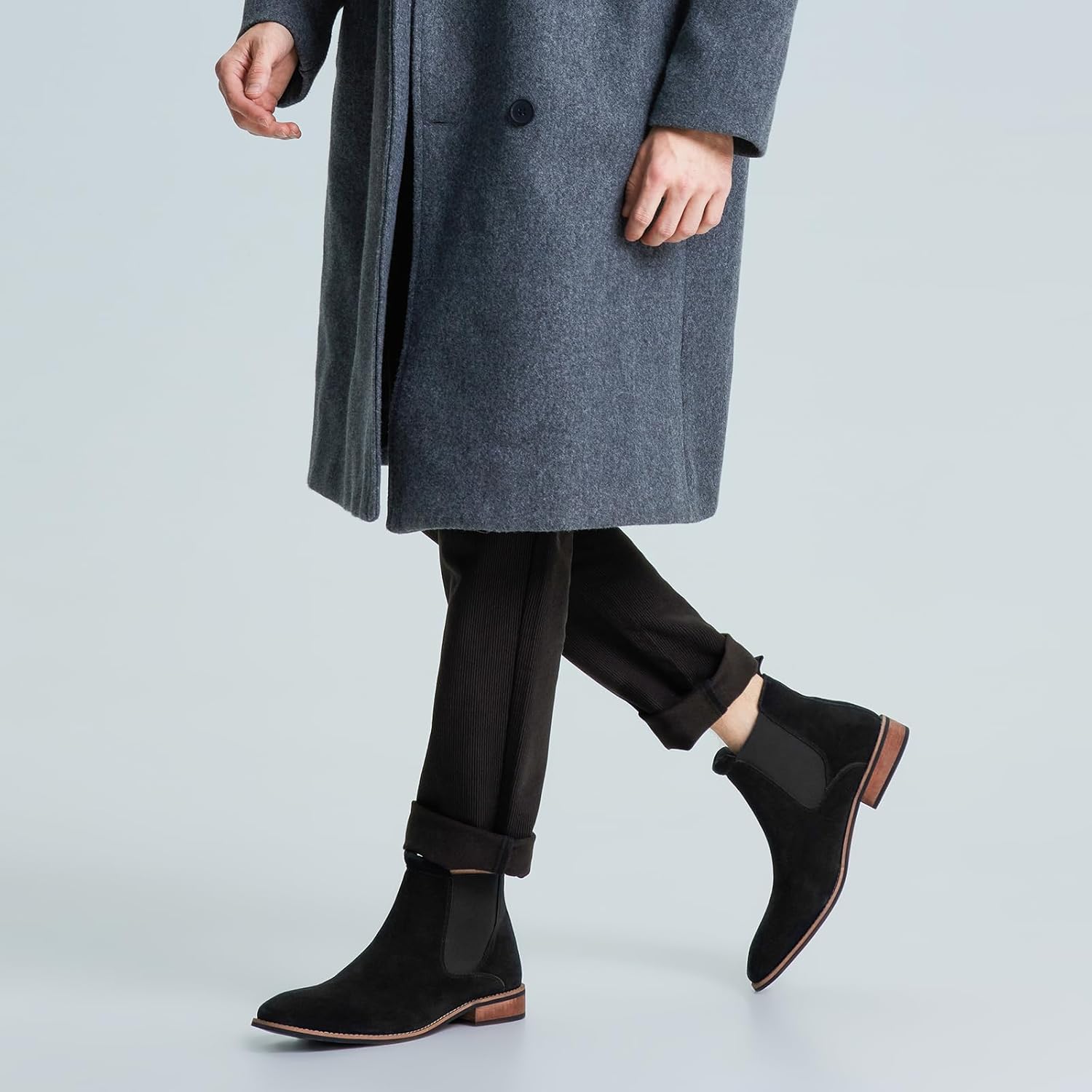 Rollda Mens Chelsea Boots, Suede Casual Ankle Boots, Dress Boots Elastic Slip on Boots for Men - Image 5