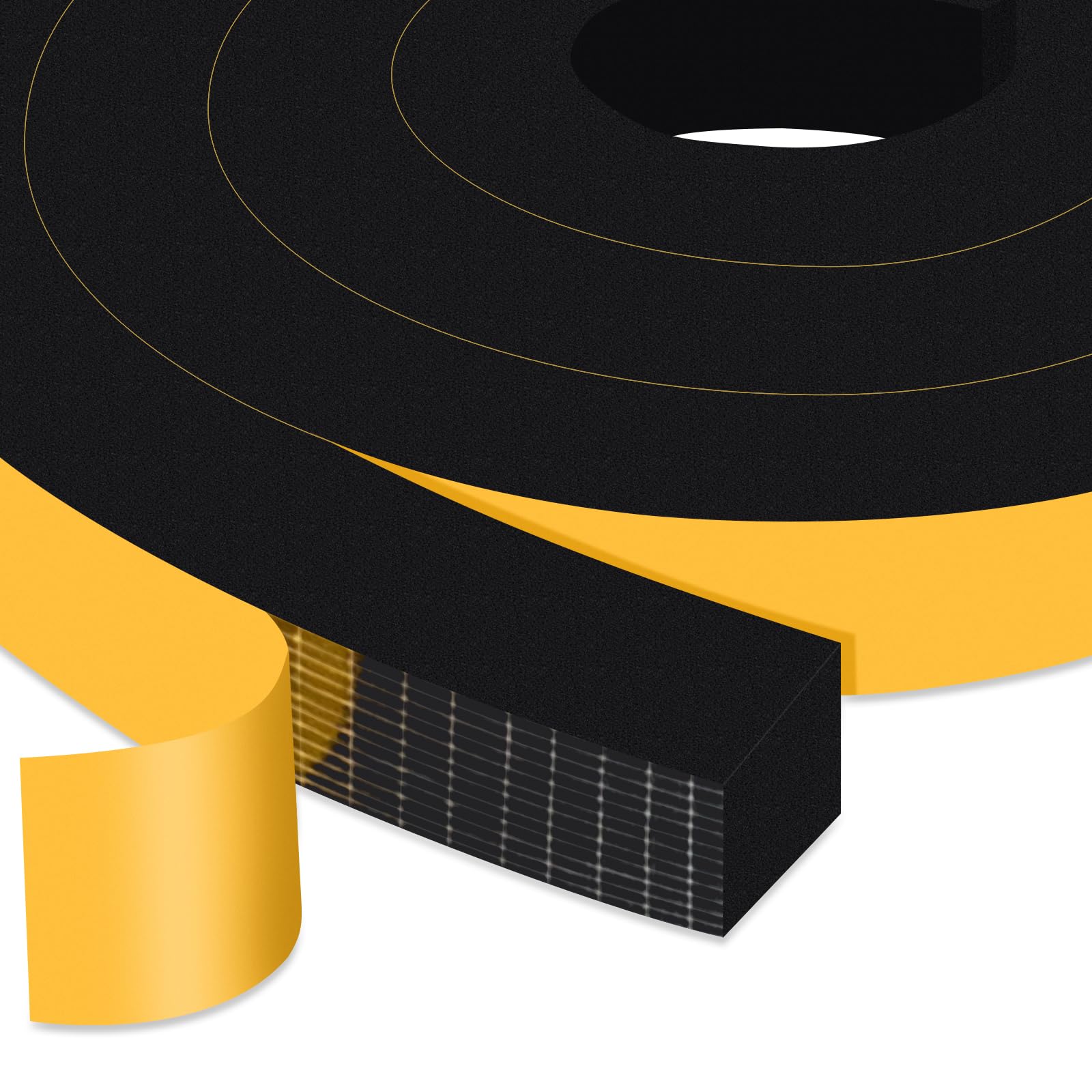 Square Foam Weather Stripping for RV Doors &amp; Extra Large Gaps 1x1In