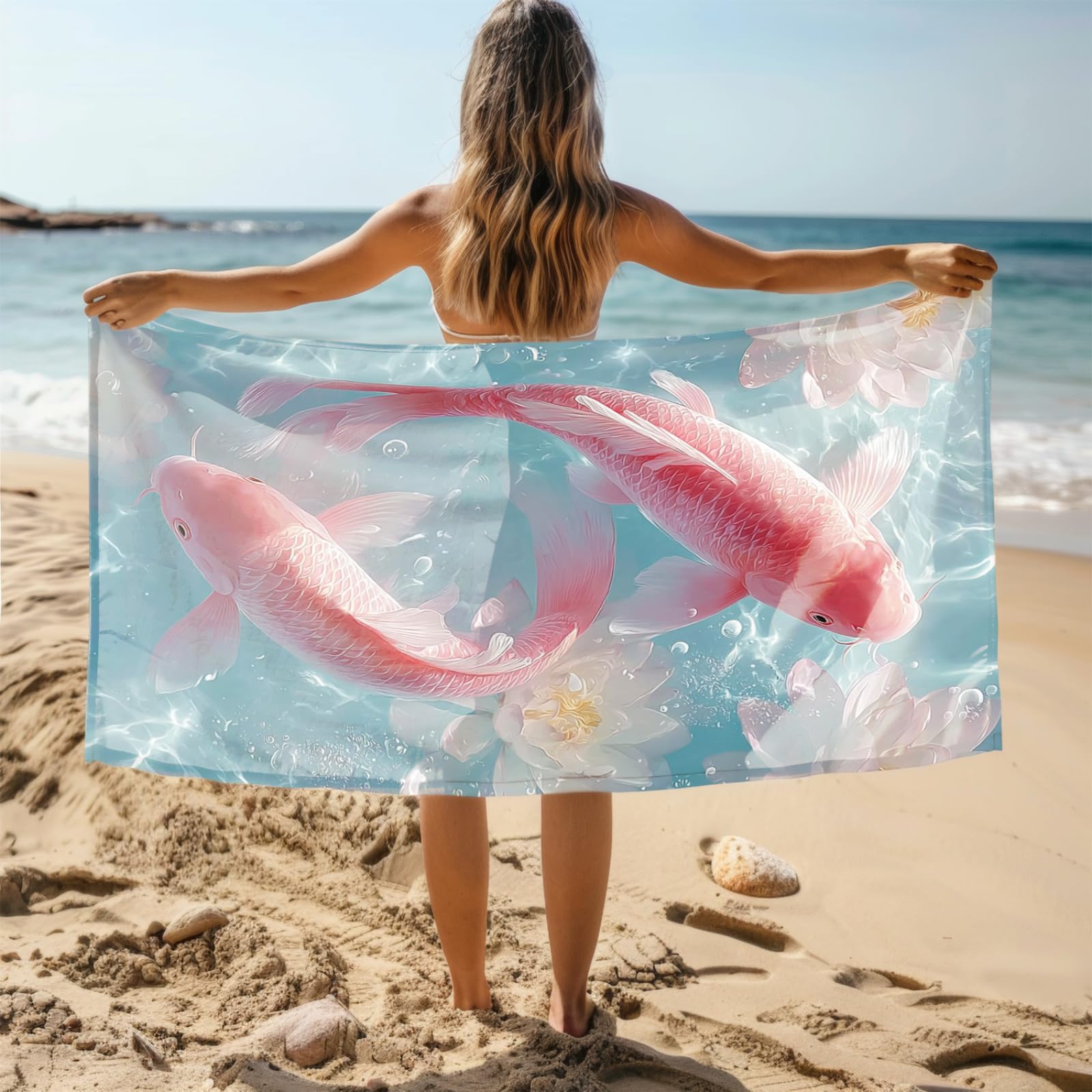 Genérico Toalla Playa 180X100 Carpa Rosa