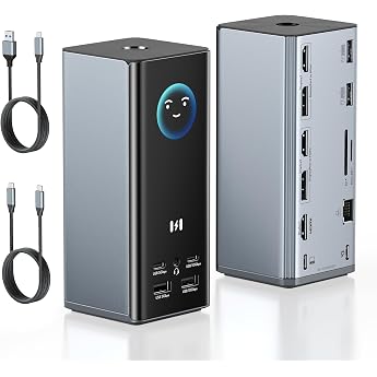 USB C Docking Station 3 Monitore 17-in-1 Laptop Dock Triple Display mit 3X HDMI & 2X DP 100W PD 10Gbps USB Gigabit Ethernet SD/TF Smart Display Dock f r MacBooks Dell HP Treiber Erforderlich