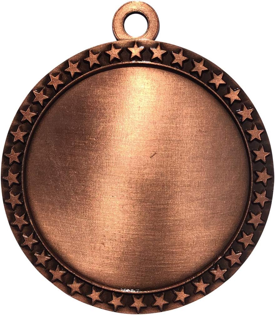 Express Medals 1 to 50 Packs Blank Bronze Medal Award Trophy Insert Holder with Neck Ribbon STDD212-Blank