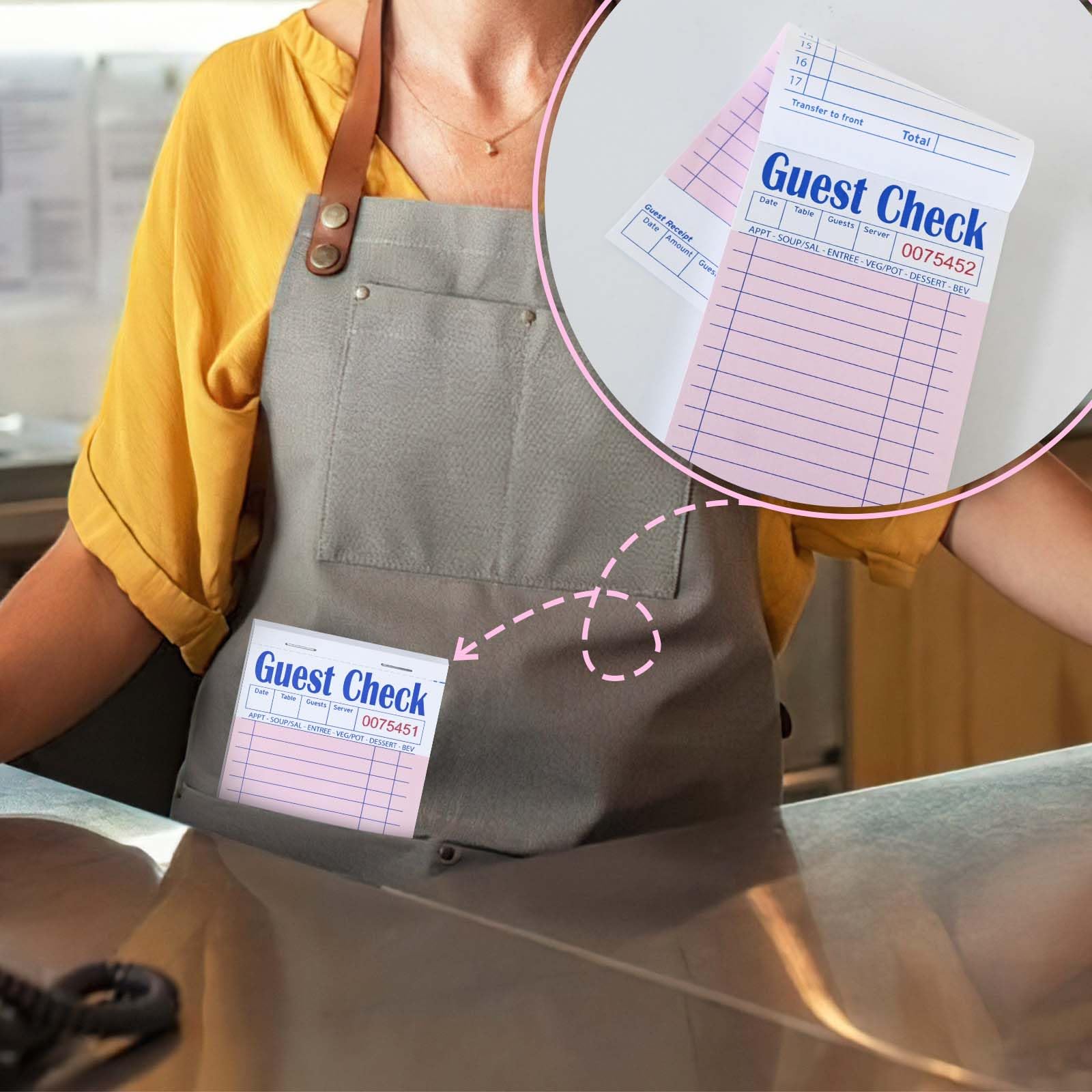 ESSENTIAL Guest Check Books Lot de 20 carnets de notes roses 8,9 x 17,1 cm 1000 feuilles