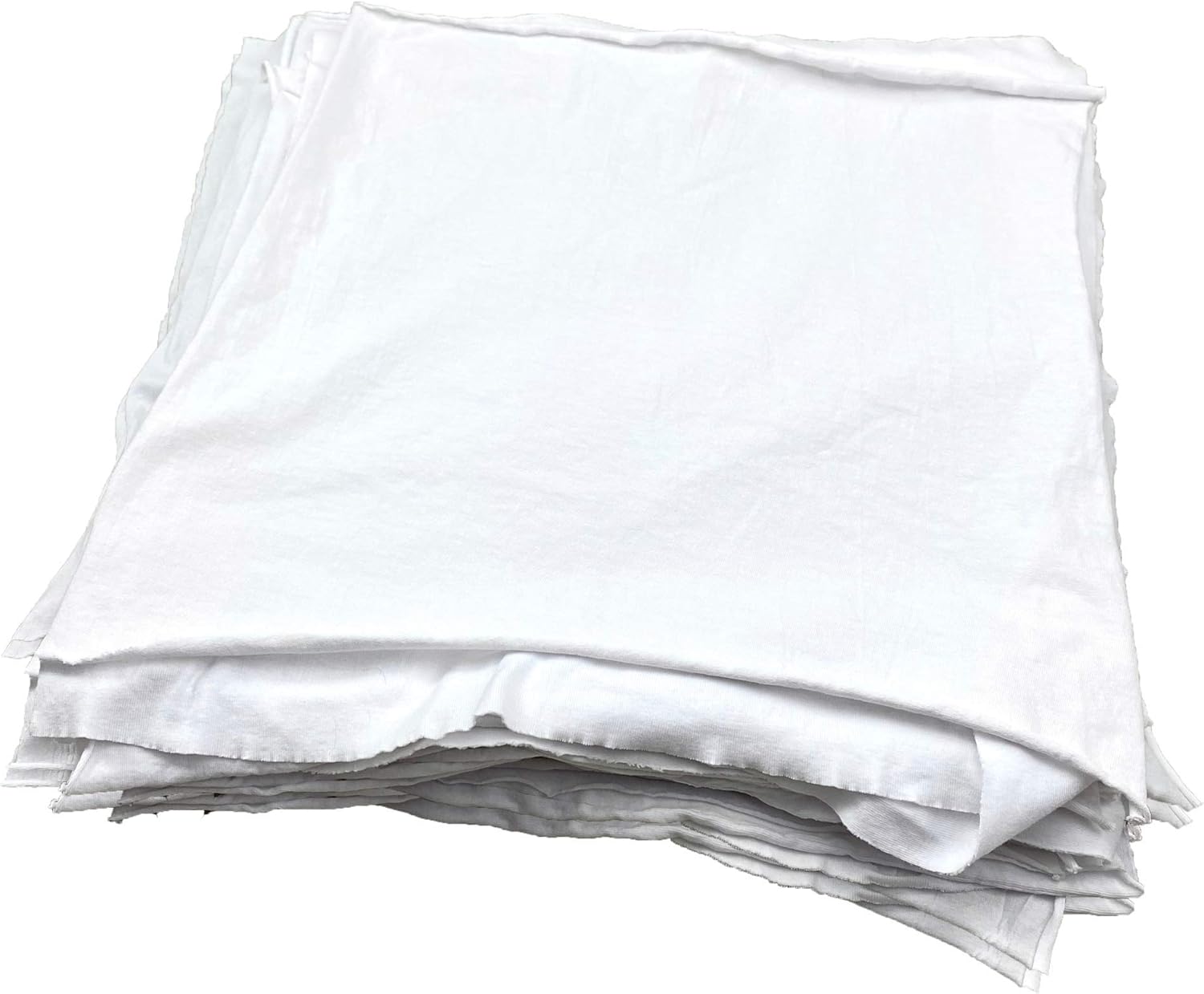 99362 Premium Supreme Quality Smooth Jersey Die Cut Cleaning T-Shirt Cloth Rags, Lint Free, White, 50 lb Box